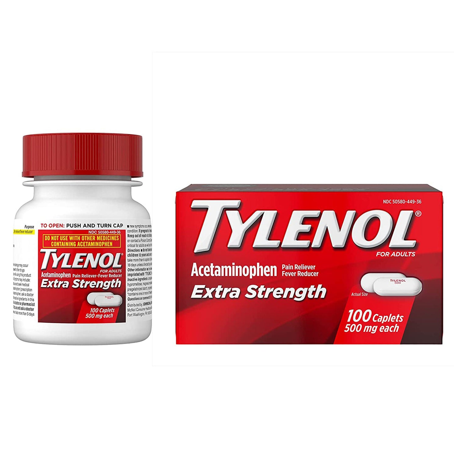 TYLENOL, CAP XSTRENGTH 500MG (100/BT)