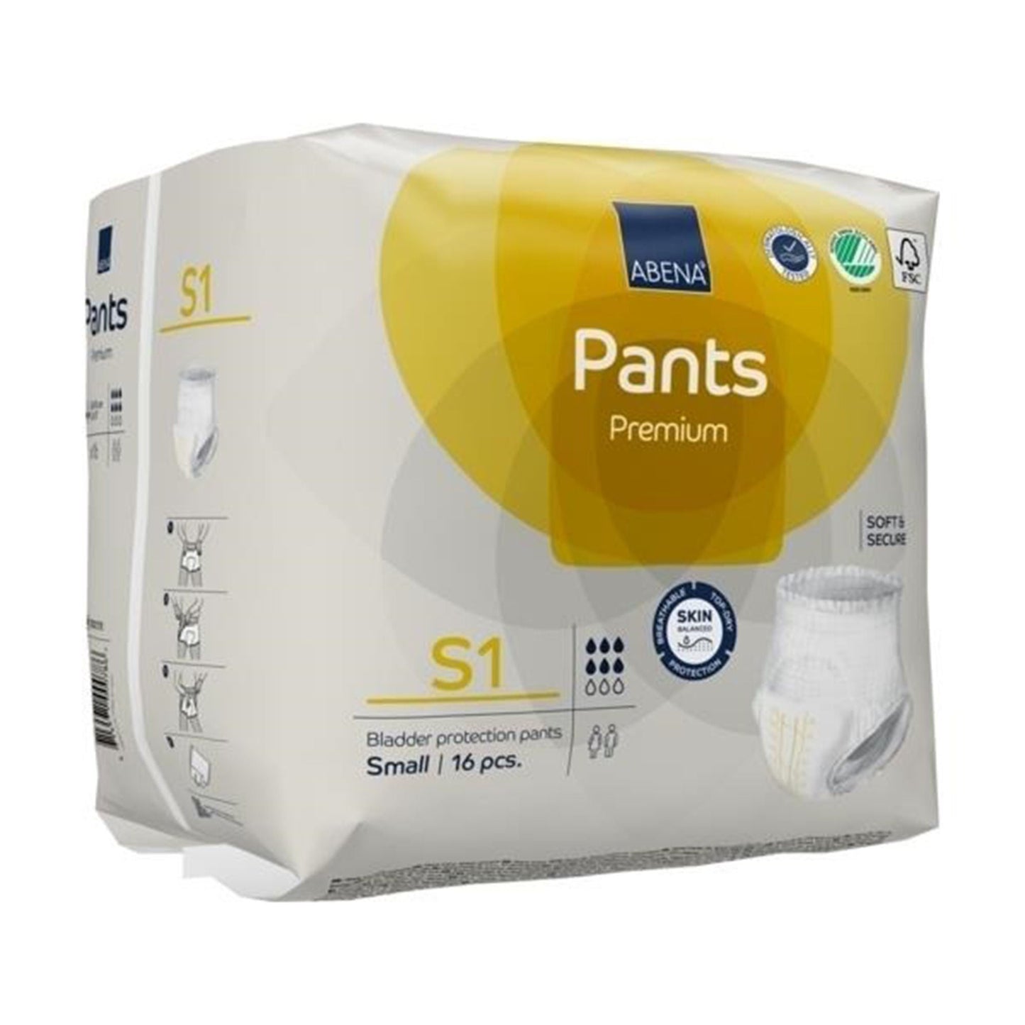 UNDERWEAR, INCONT ABENA PROT PREM S1 SM (16/PK 6PK/CS)