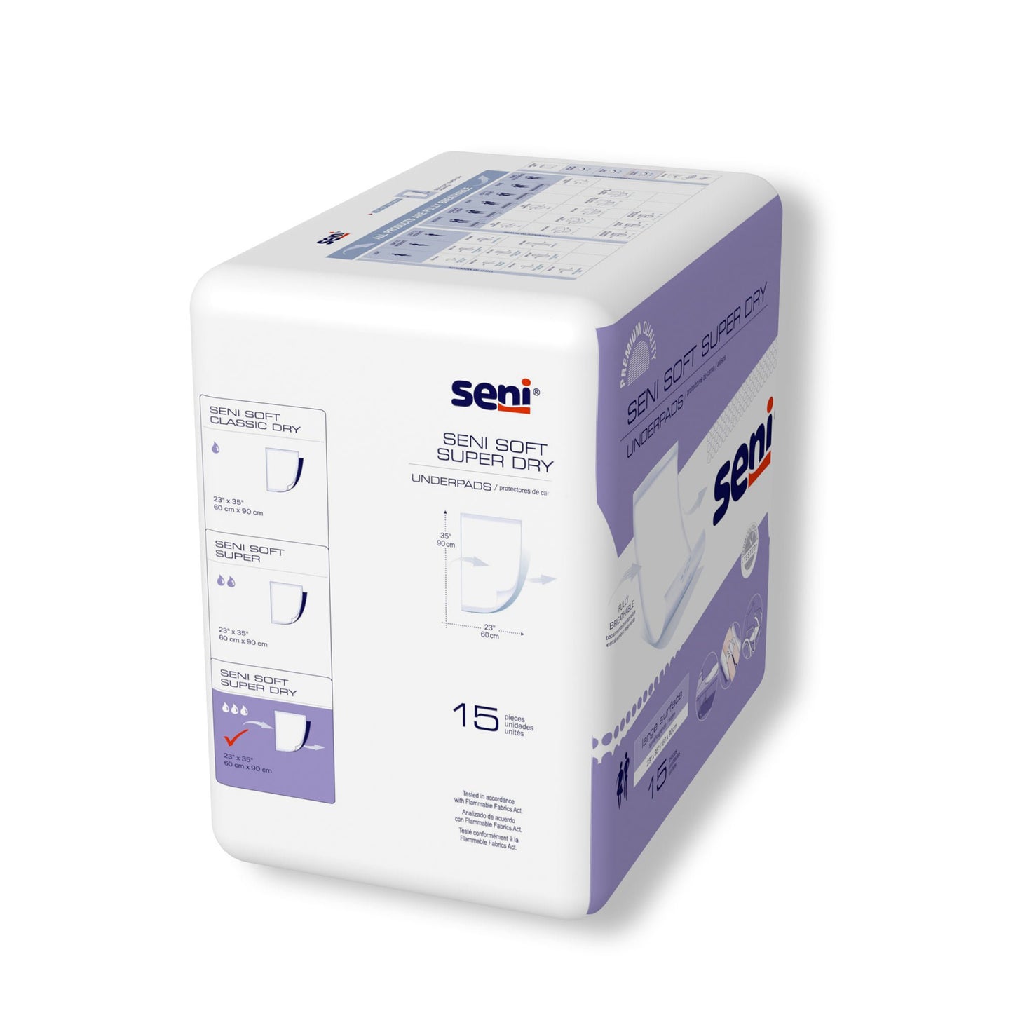 UNDERPAD, SENI SOFT SUPER DRY 23"X35" (15/PK 4PK/CS)