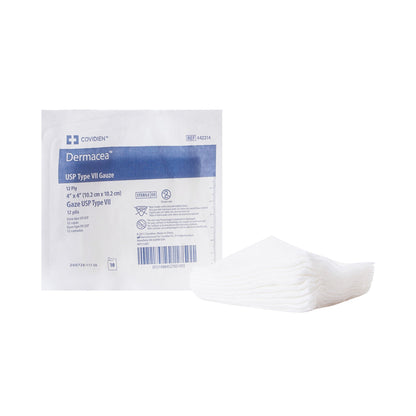 SPONGE, GAUZE DERMACEA 12PLY STR 4"X4" (10/PK 128PK/CS)