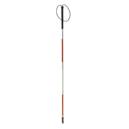 CANE, BLIND FLDNG RED/WHT ALUMD/S