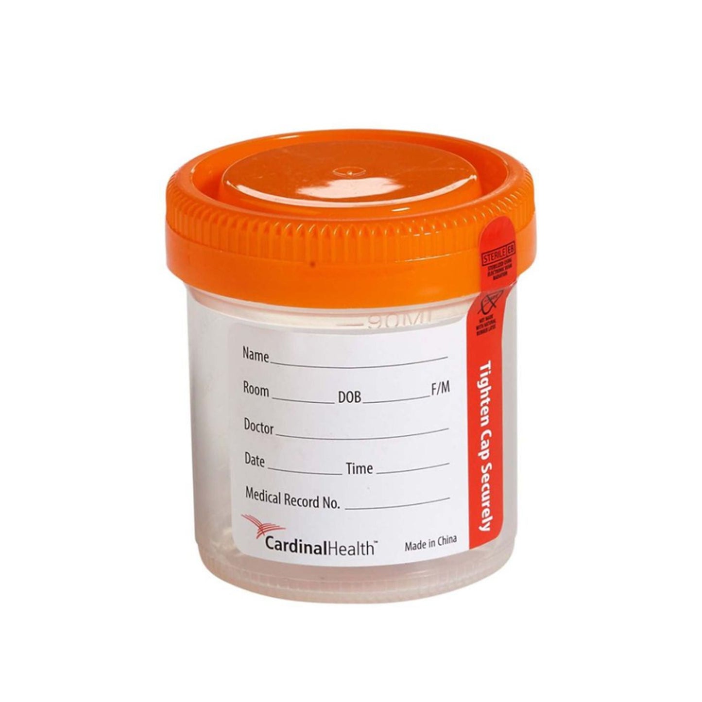 CONTAINER, SPCMN BULK STR W/SCREW CAP ORG 90ML (100/PK 4PK/C
