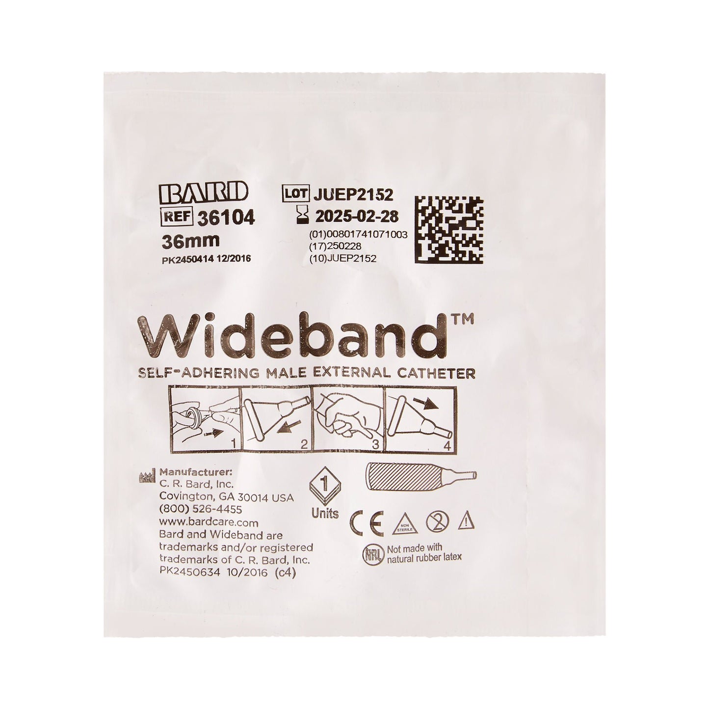 CATHETER, MALE EXTRNL WBAND LG(100/BX) RCHMED
