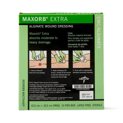 DRESSING, MAXORB XTRA CAL ALGINAT 4"X4" LF (10/BX 5BX/CS)