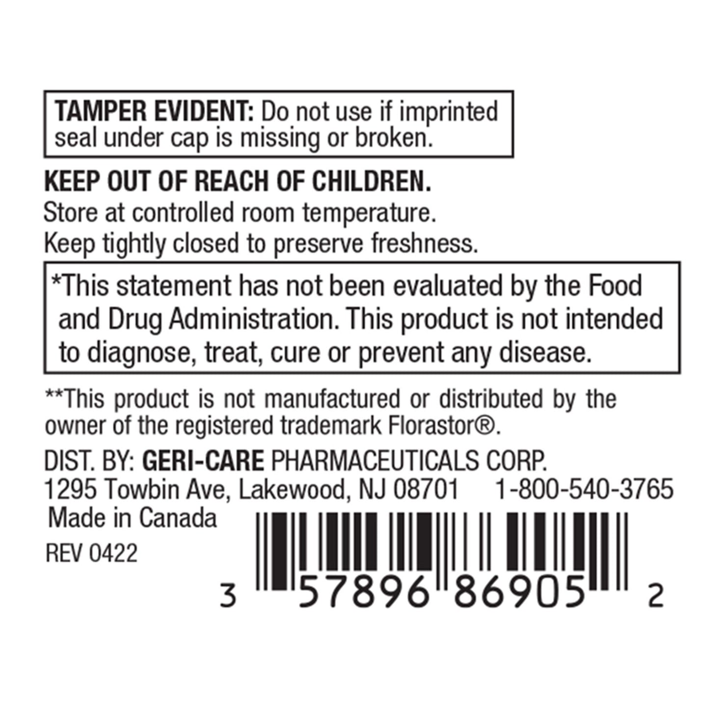 PROBIOTIC, CAP 250MG (50/BT)