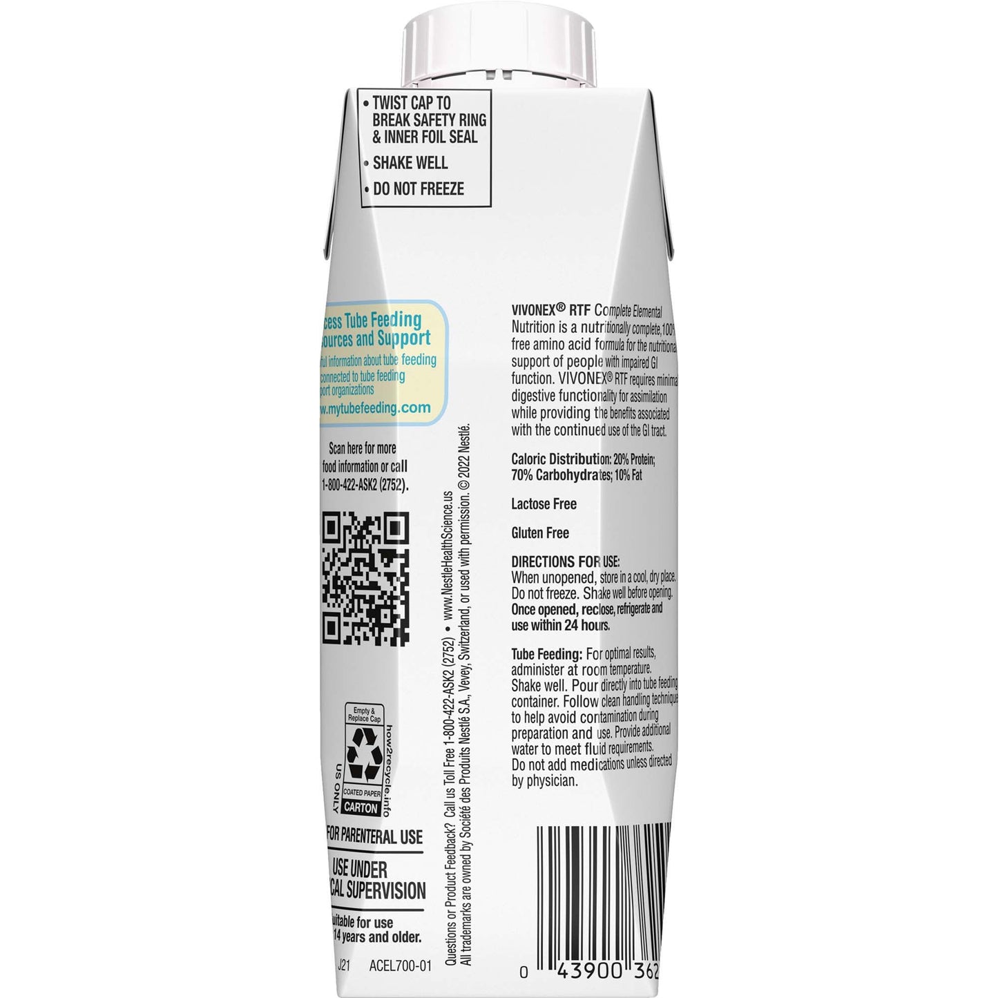 VIVONEX, RTF UNFLAV 250ML (24//CS)
