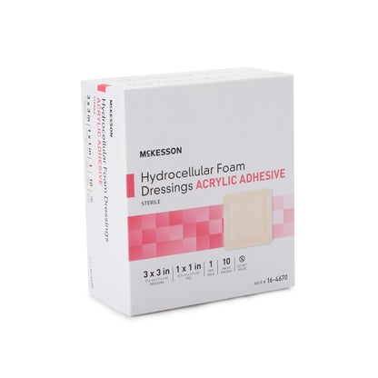 DRESSING, HYDROCELLULAR ADH STR FOAM 3"X3" (10EA/BX 10BX/CS)