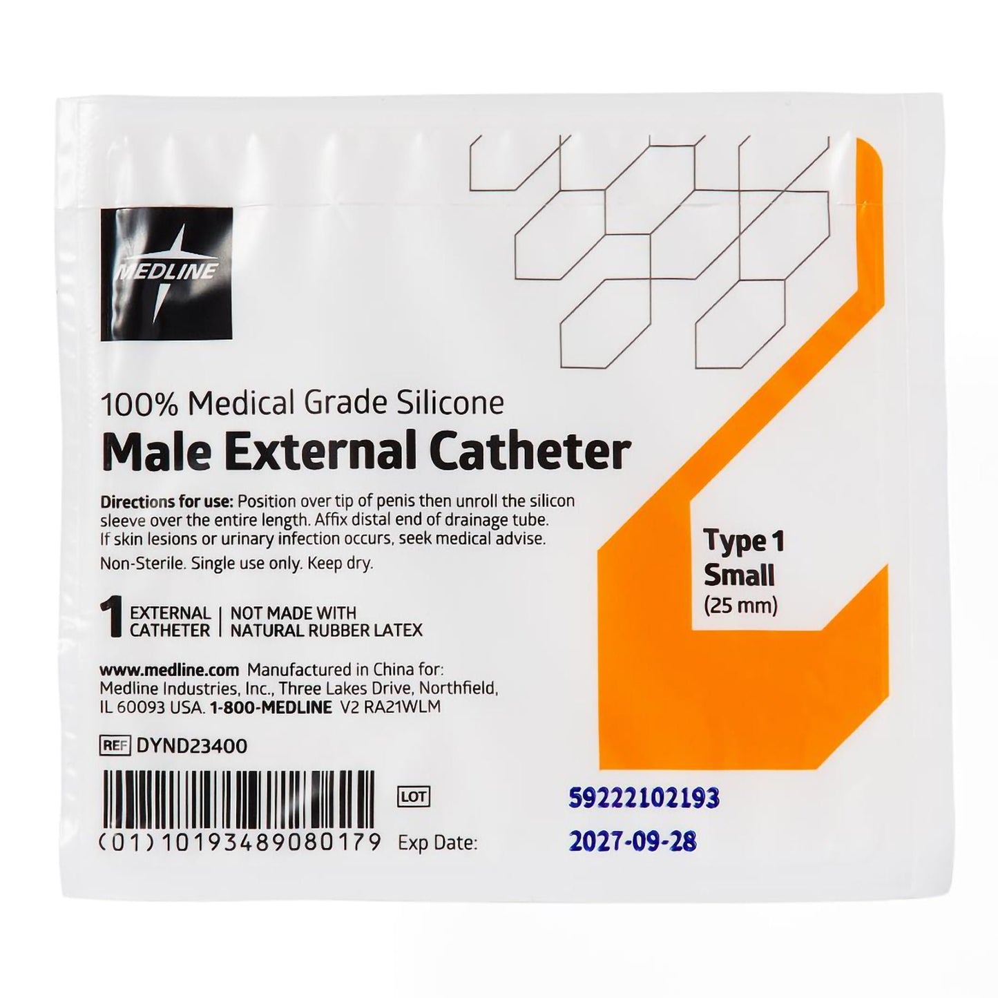 CATHETER, SILICONE ML EXTRNL CONDOM TYPE1 SM (30/CS)