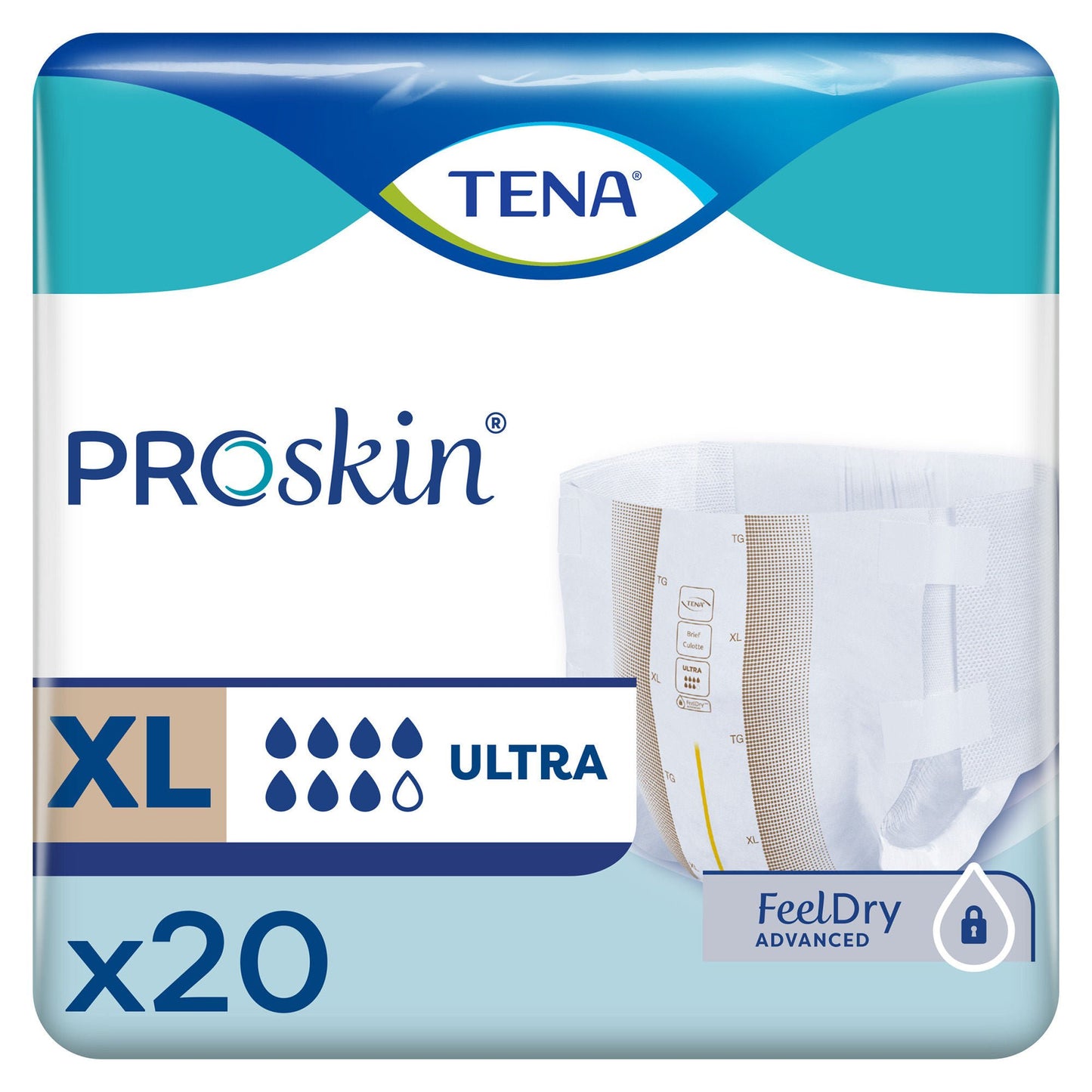 BRIEF, TENA PROSKIN ULTRA XLG (20/BG 4BG/CS)