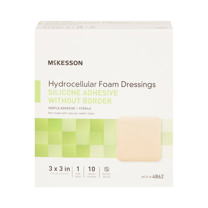 FOAM, ADH SIL W/O BORDER 3"X3"(10/BX 20BX/CS)