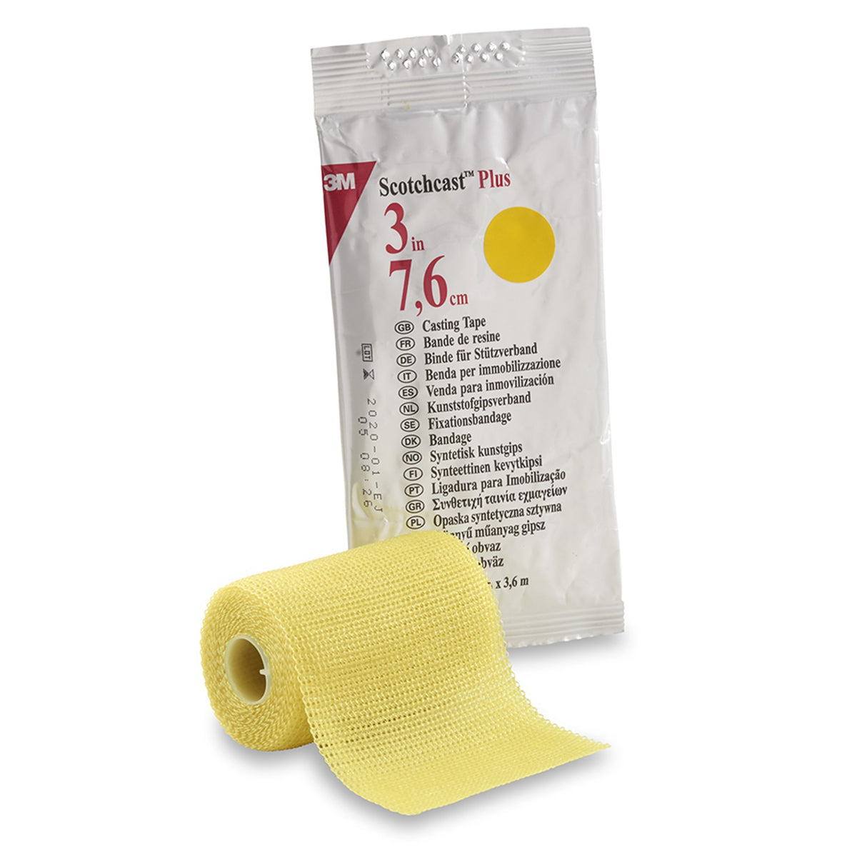 3M Scotchcast Plus Yellow Cast Tape, 3 Inch x 4 Yard