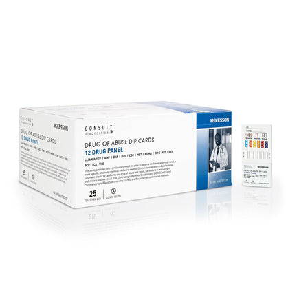 TEST KIT, DRUG DIPCARD 12PANELWAIVED (25/BX 20BX/CS)