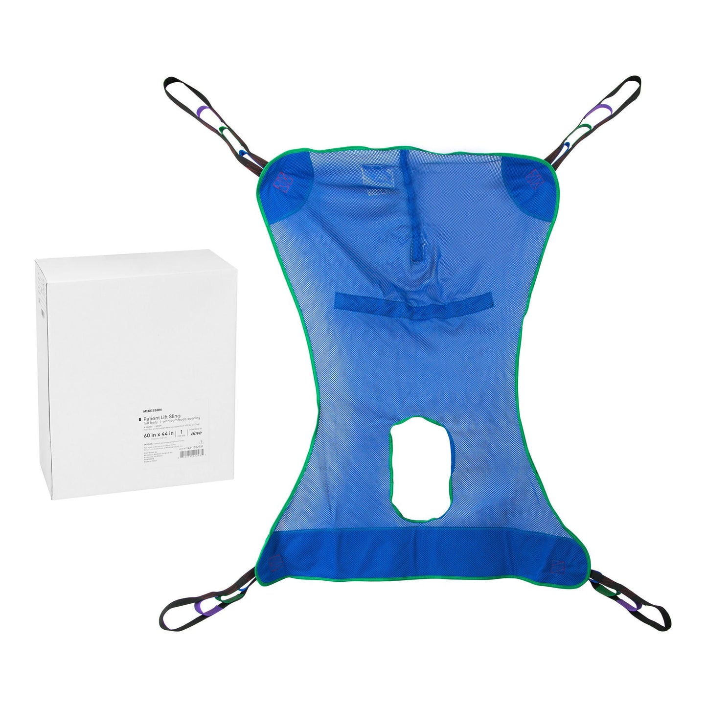 SLING, PT LIFT FULL BODY COMMODE MESH XLG 600LB (12/CS)