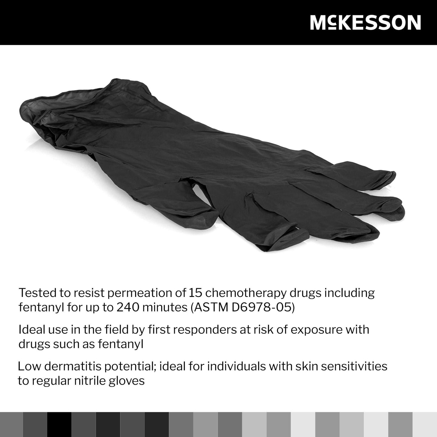 GLOVE, EXAM NTRL LG N/S CHEMO BLK LDC (250/BX 10BX/CS)