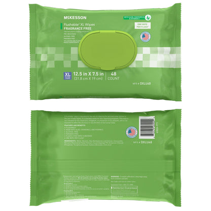 WIPE, WET FLUSHABLE XL UNSCNTDSFT PK W/LID (48/PK 12PK/CS)