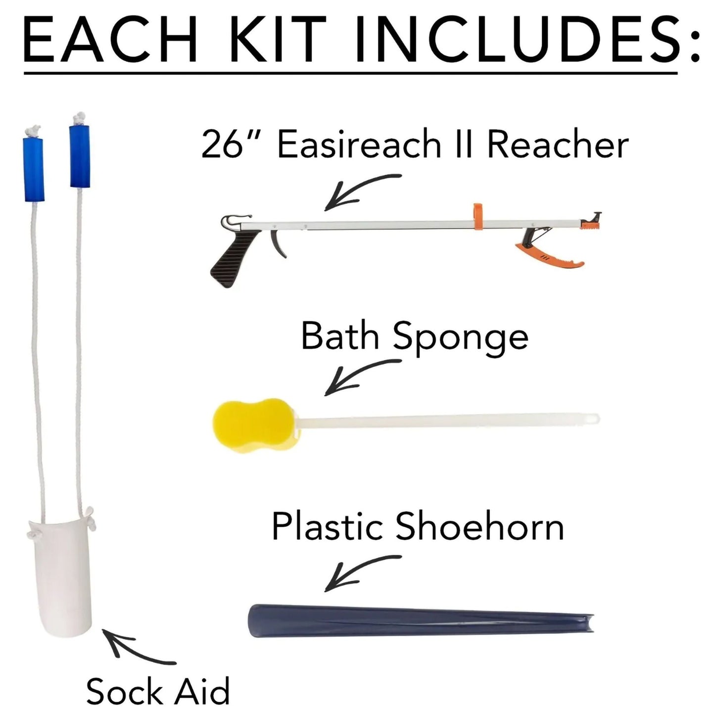 HIP KIT I &II, ECONO W/REACHER/SHOEHORN/SOCK AIPONG
