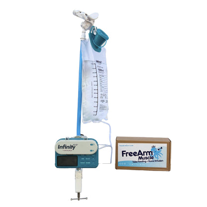 HOLDER, TUBE FEED W/CLAMP & BENDABLE ARM BLU (50/CS)