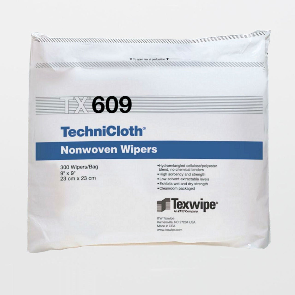 WIPE, DRY TECHNICLOTH NON-WOVEN 9"X9" (300/BG 10BG/CS)