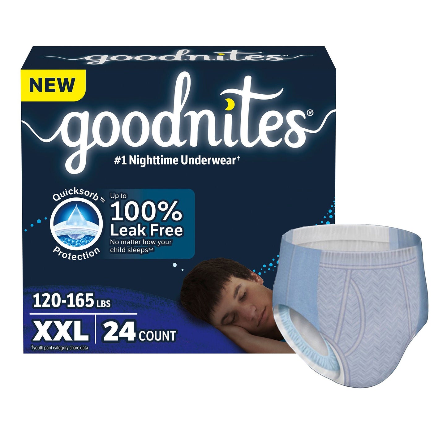 UNDERWEAR, GOODNITES GIGAPK YTH BOY SZ7 2XLG (24/CS)