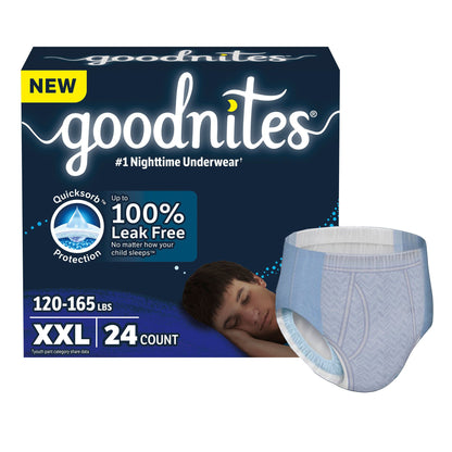 UNDERWEAR, GOODNITES GIGAPK YTH BOY SZ7 2XLG (24/CS)