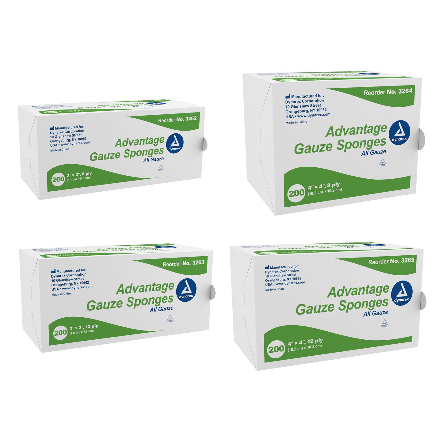 GAUZE, SPONGE N/S LF 8PLY 2"X 2" (200/PK 25PK/CS)