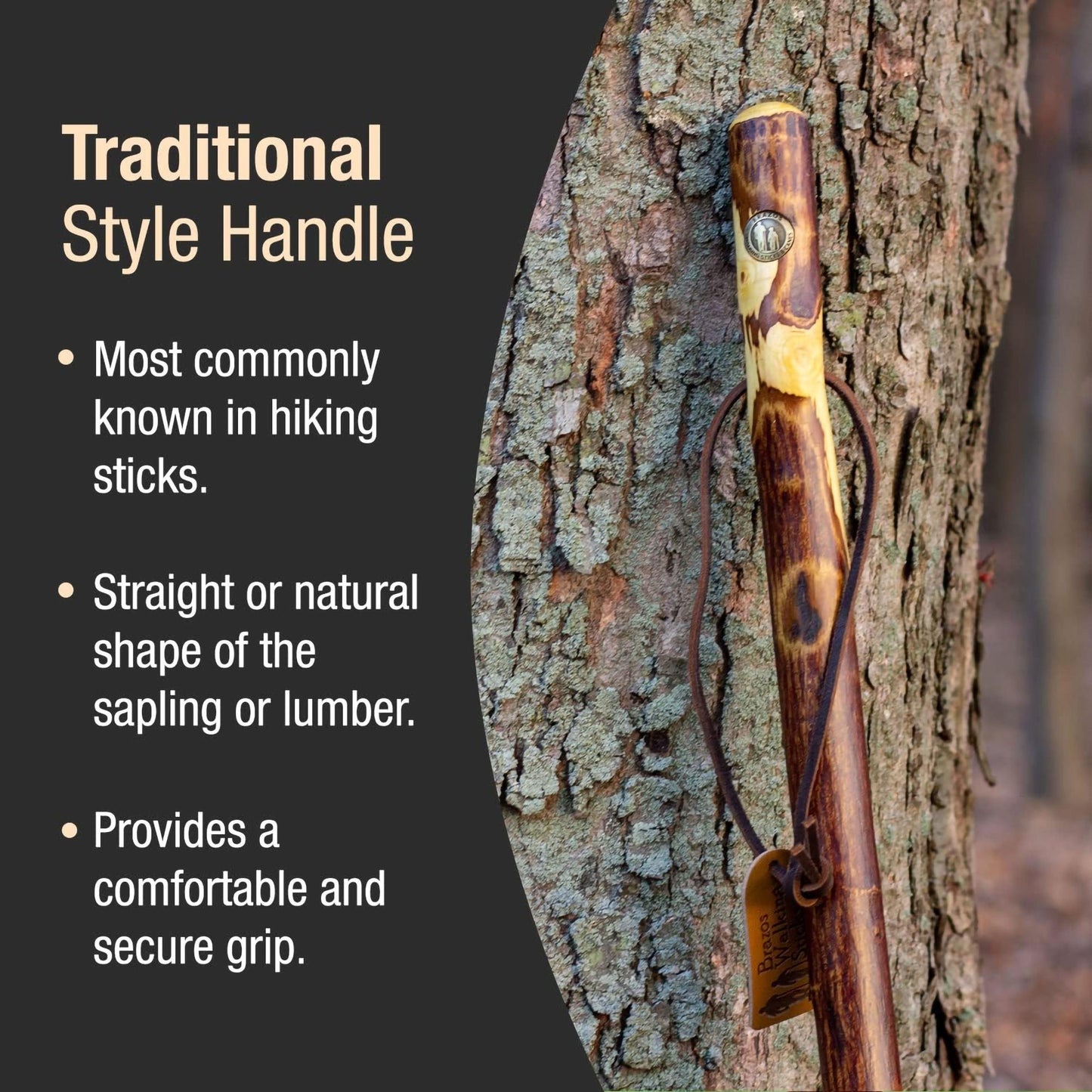 STICK, WALKING WOOD BRAZOS FREE FORM HAWTHORN 48"