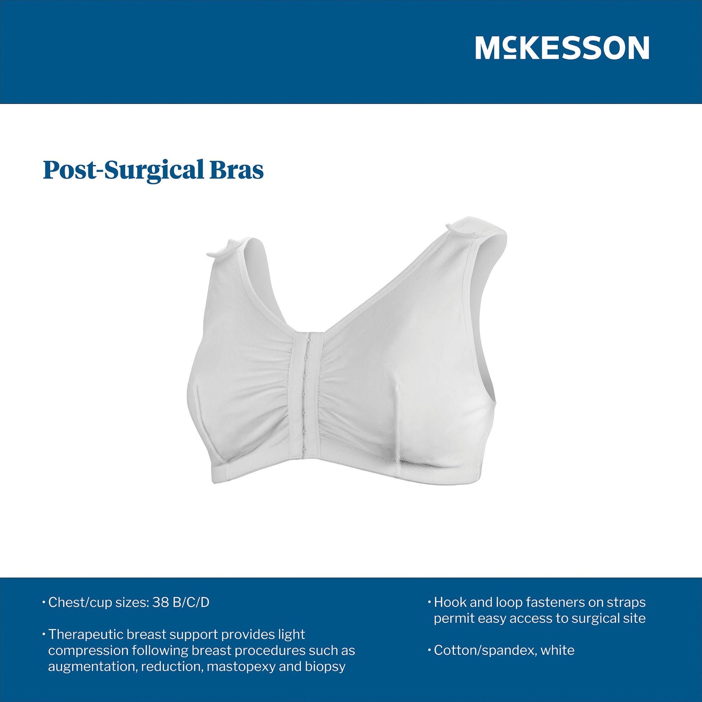 SUPPORT, SURGI-BRA II BREAST COTTON WHT LF 38B/C/D