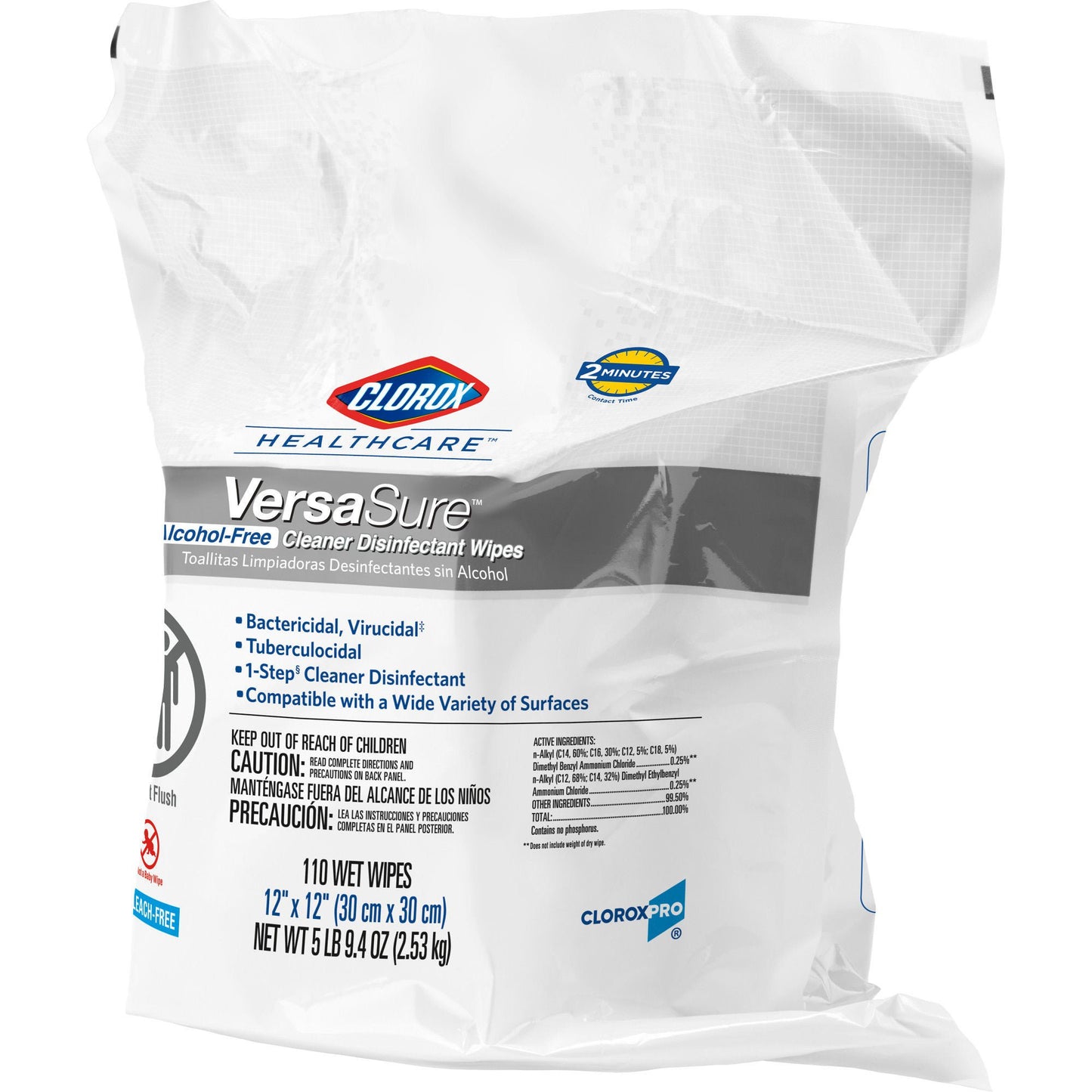 WIPE, DISINFECTANT VERSASURE ALCHL FREE REFILL (110/PK 2PK/C