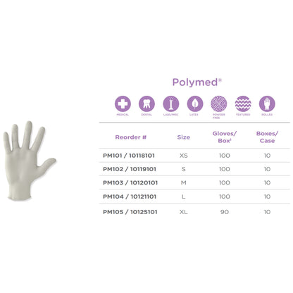 GLOVE, EXAM LTX MED N/S (100/BX 10BX/CS)