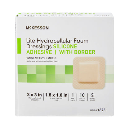 FOAM, ADH SIL LT W/BORDER 3"X3" (10/BX 20BX/CS)