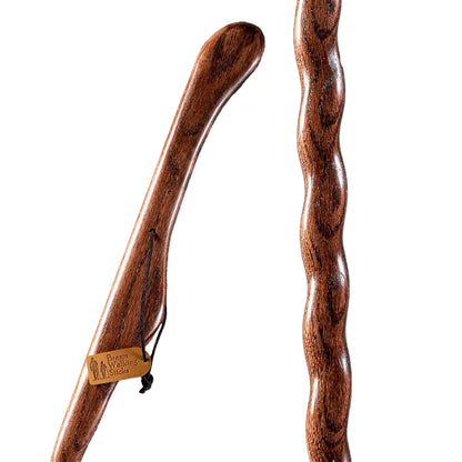 STICK, WALKING WOOD BRAZOS 58 TWISTED OAK HITCHHIKER RED 58"