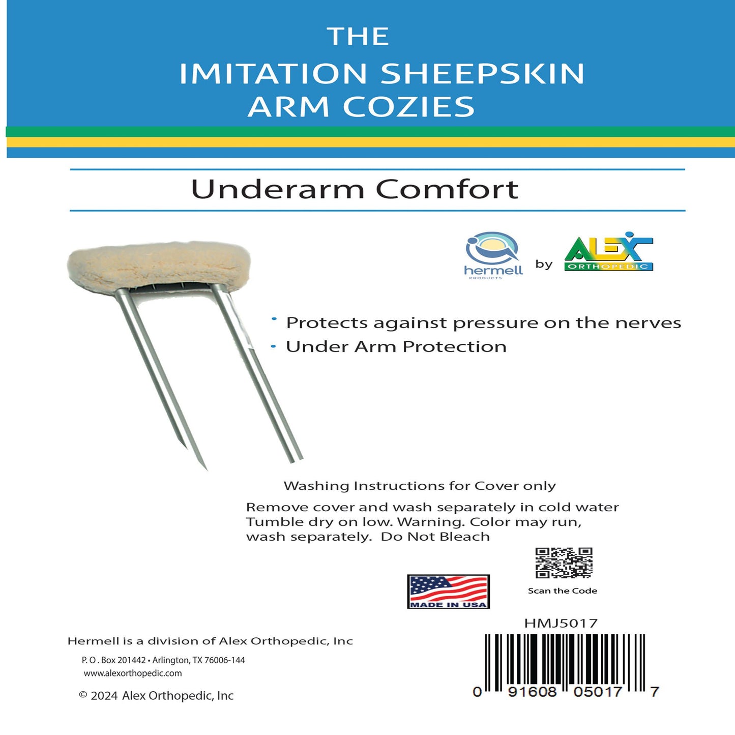 COVER, CRUTCH & HAND GRIPS IMITATION SHEEP HERMEL