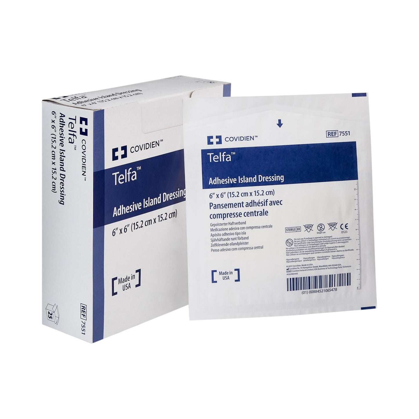 DRESSING, TELFA ADHSV ISLND 6X6 (25/BX)(4BX/CS KENDAL