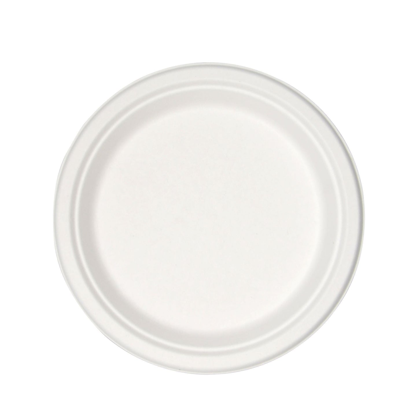PLATES, FIBER BAGASSE SUGARCANE WHT 9" (500/CS)