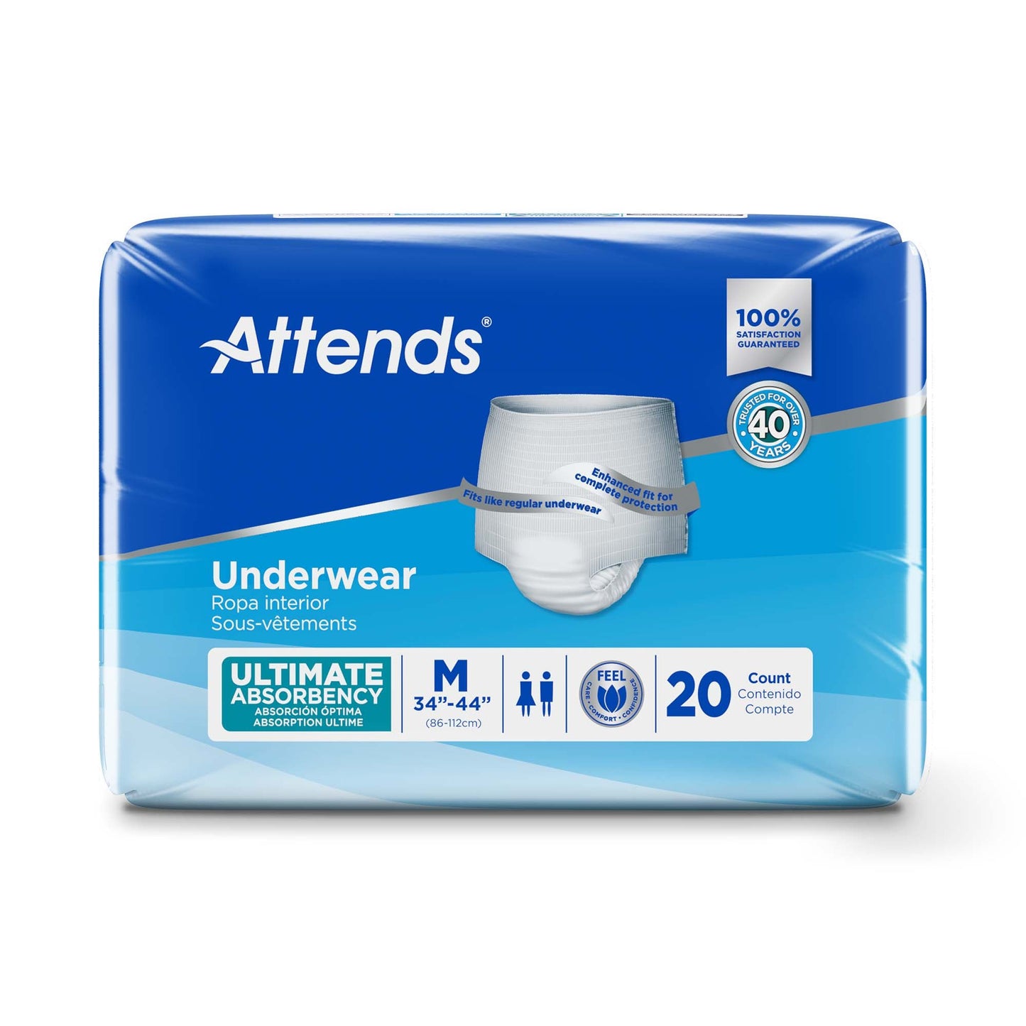 UNDERWEAR, ATTENDS ULT MED (20/BG 4BG/CS)