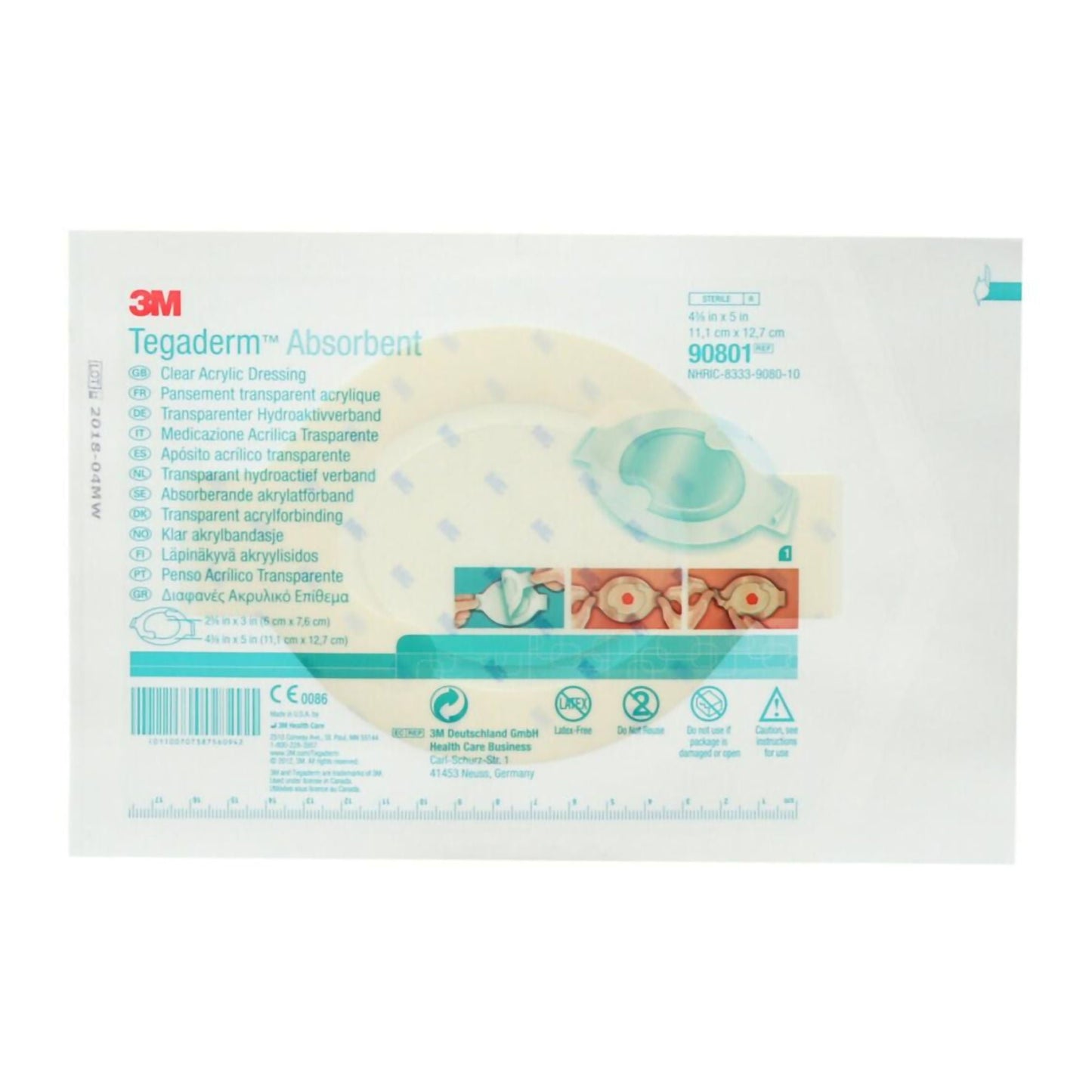 DRESSING, TEGADERM ACRYLIC OVAL 4.4X5" (10/BX 4BX/CS)