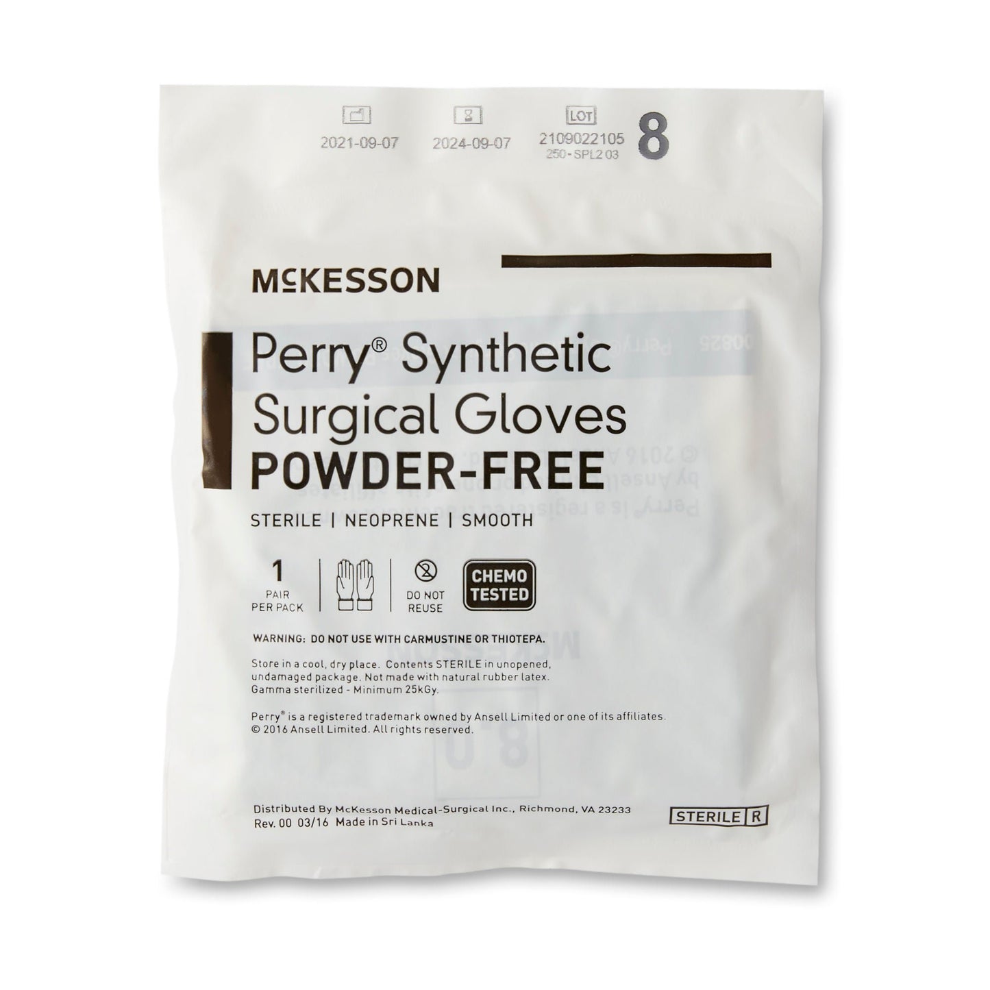 GLOVE, SURG NPRN 8.0 STR2 SMTHCHEMO (50PR/BX 4BX/CS)