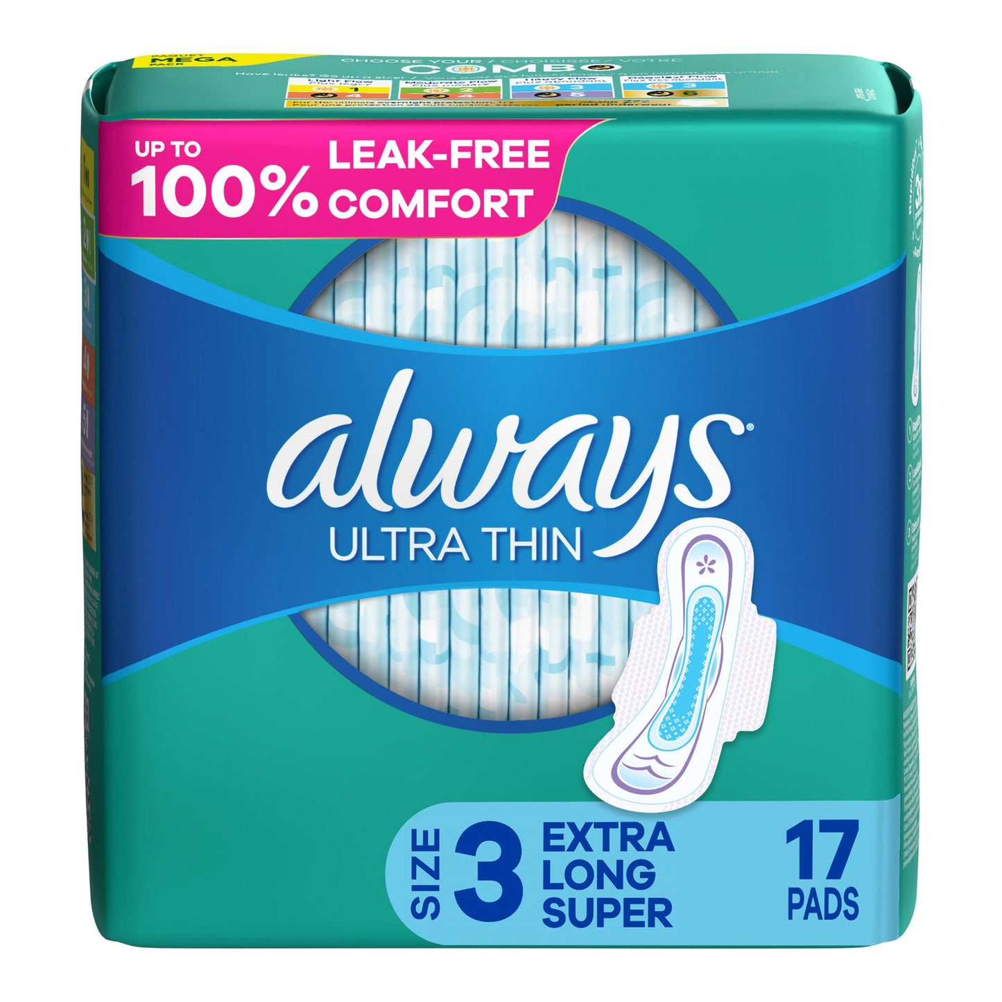 PAD, MAXI ALWAYS ULTRA THIN SZ3 (17/PK 6PK/CS)