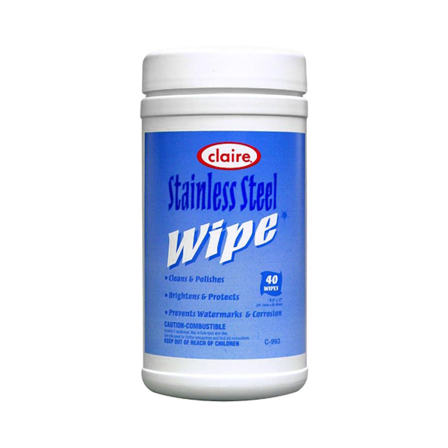 WIPE, STAINLESS STEEL WET CLAIRE 9.5X12" (240/CT) SALFLD