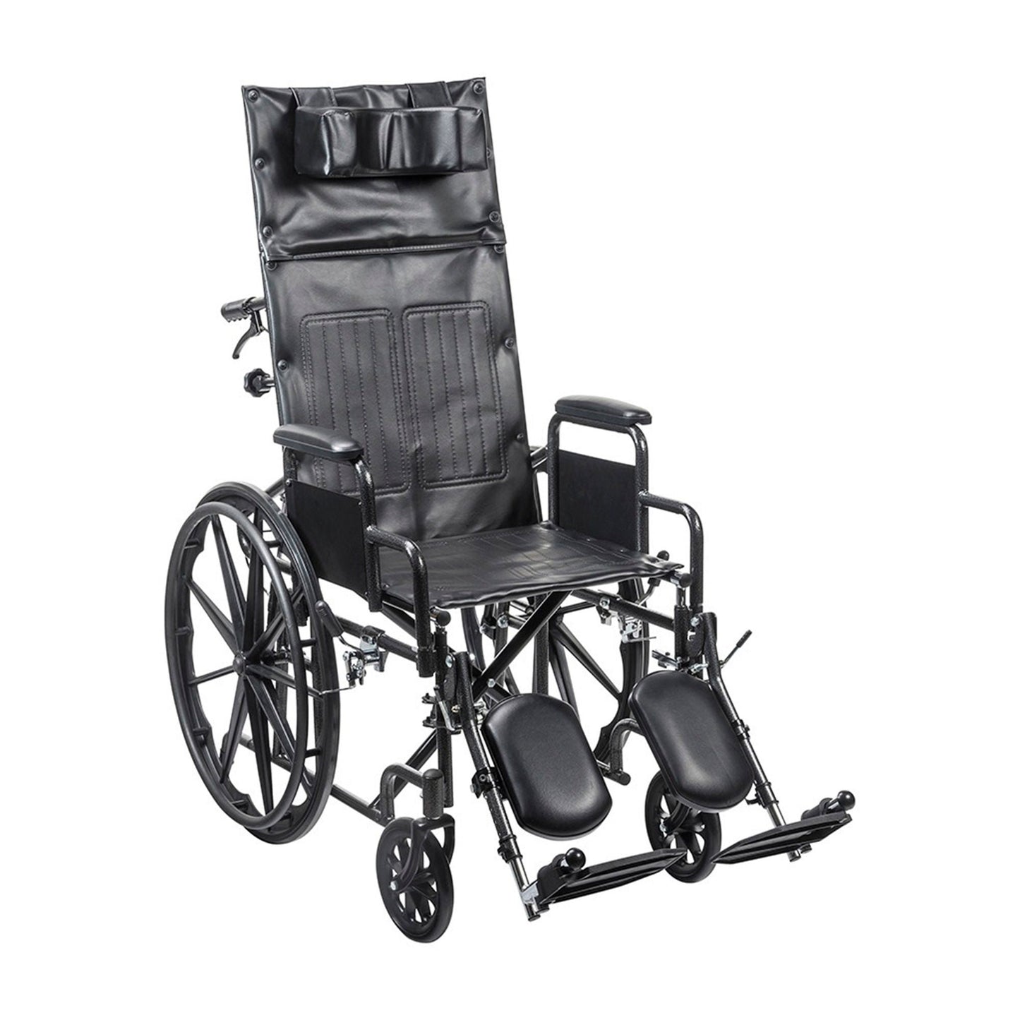 WHEELCHAIR, RECLINER DESK ARM/LEGREST VINYL UPHOL 16"