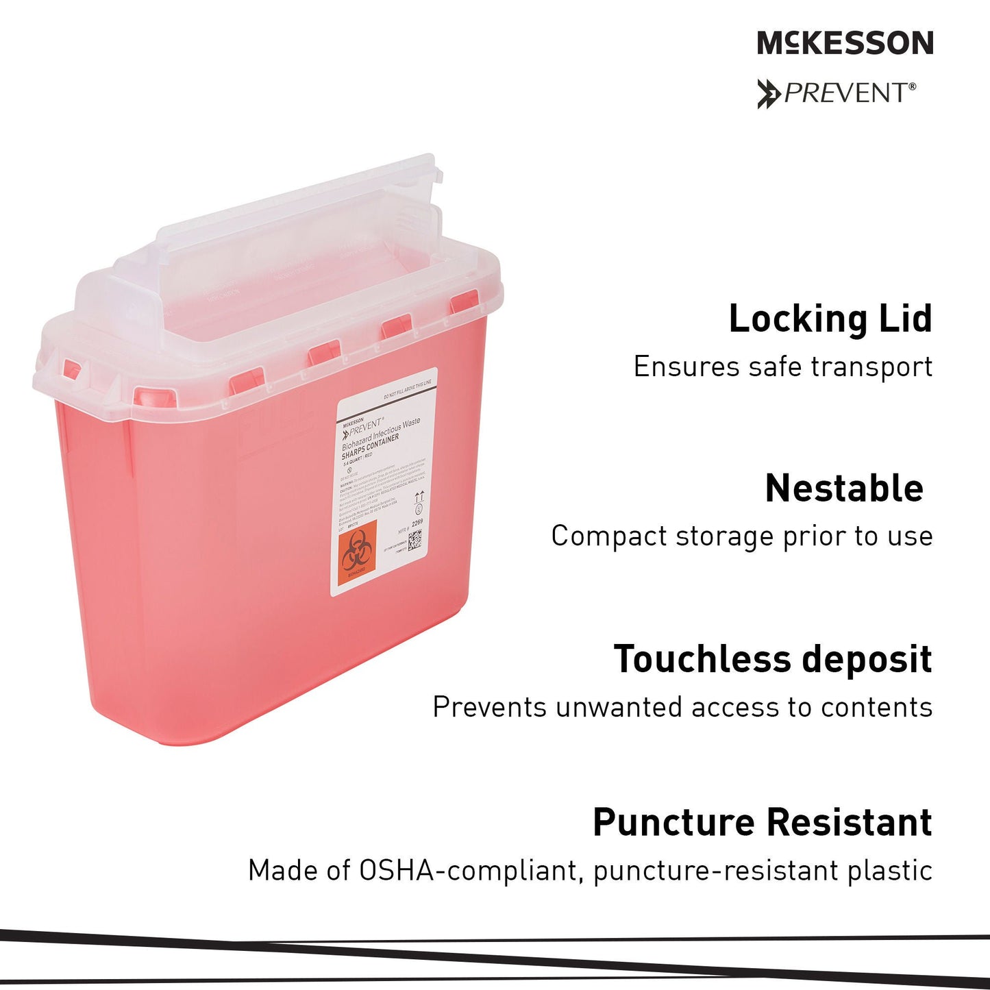 CONTAINER, SHARPS RED 5.4QT WALL MOUNT (20/CS)