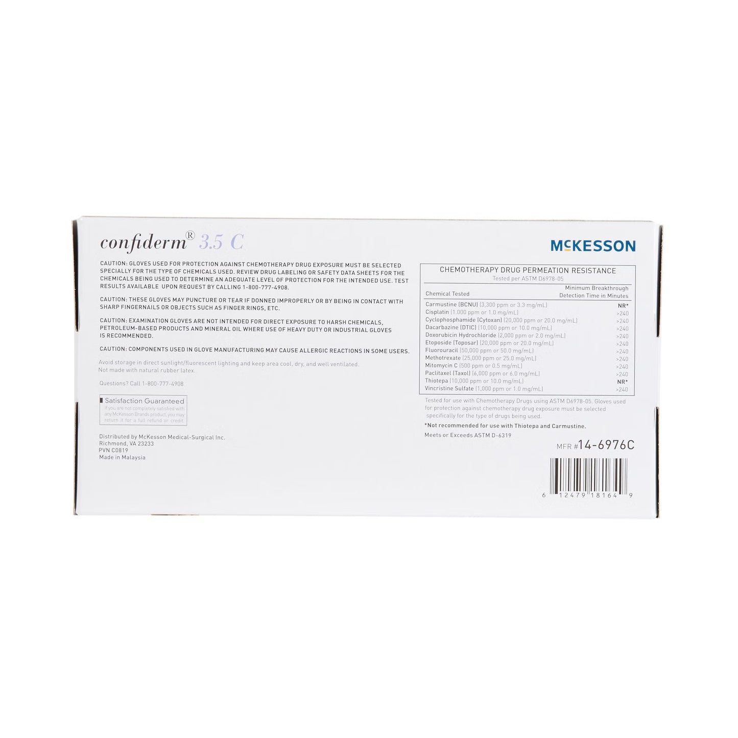 GLOVE, EXAM NTRL MED N/S CHEMO3.5C (200/BX 10BX/CS)