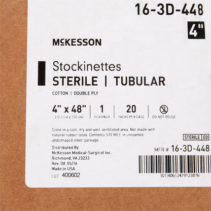 STOCKINETTE, TUBULAR 2PLY STR 4"X48"(20/CS)