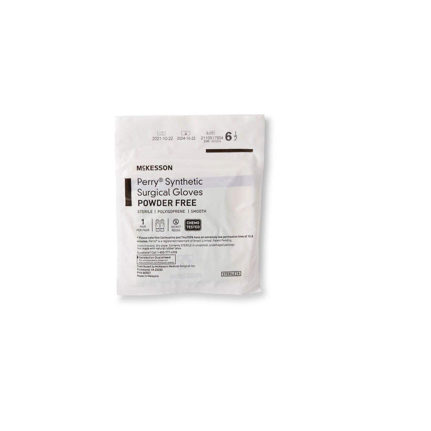 GLOVE, SURG PLYISO 6.5 STR2 SMTH CHEMO (50PR/BX 4BX/CS)