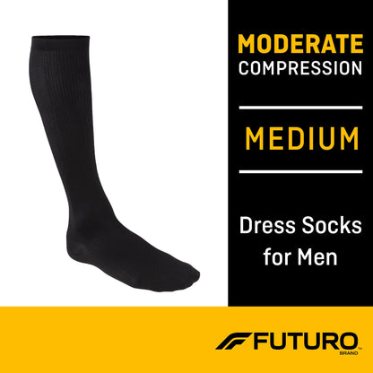 SOCKS, DRESS COMPRSN FUTURO BLK MENS LG/MED (12PR/BX)