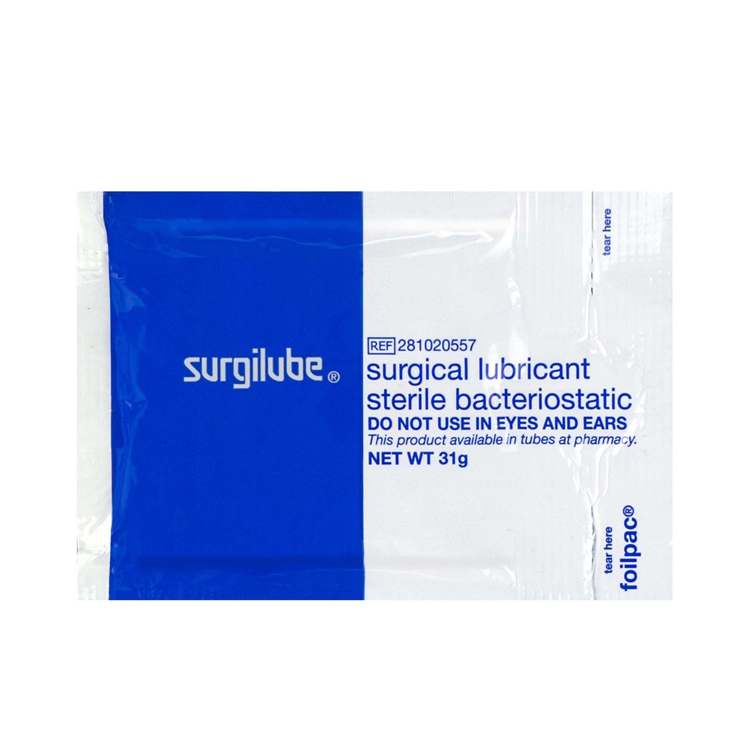 LUBRICATING JELLY, SURGILUBE FOILPAC 31GM (48/BX 6BX/CS)