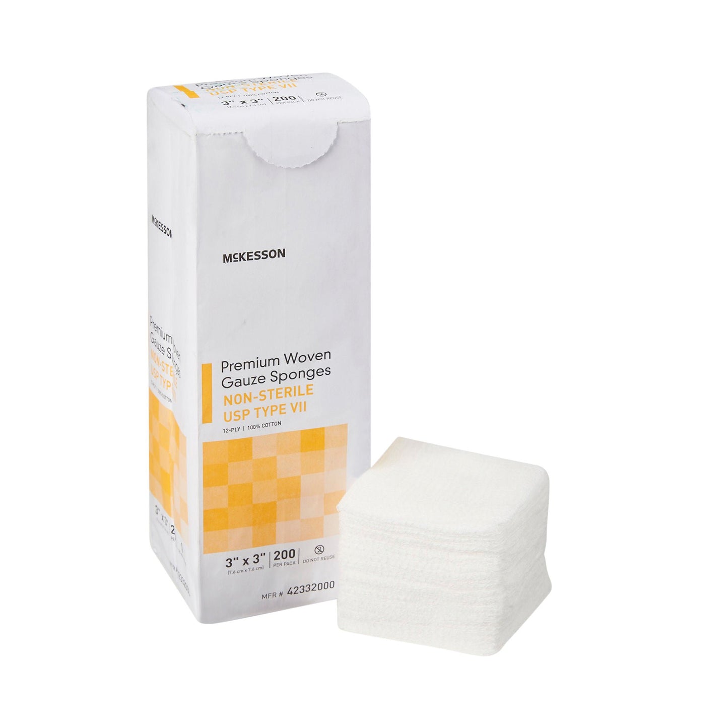 SPONGE, GAUZE TYPE-VII 12PLY N/S 3"X3" (200/PK 20PK/CS)