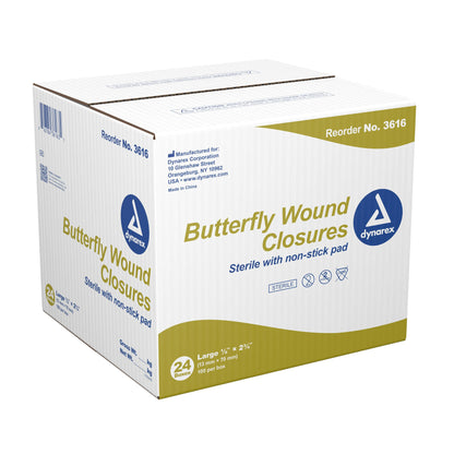 BANDAGE, BUTTERFLY 1/2"X2.75" (100/BX 24BX/CS)
