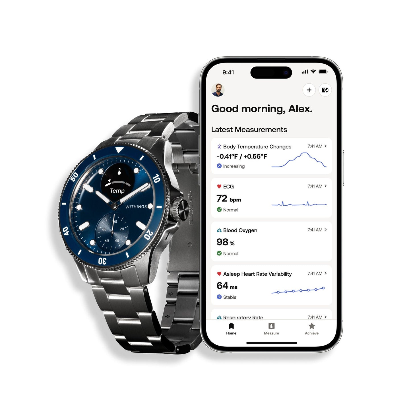 SMARTWATCH, HEART HEALTH HYBRID SCANWATCH NOVA BLU 42MM