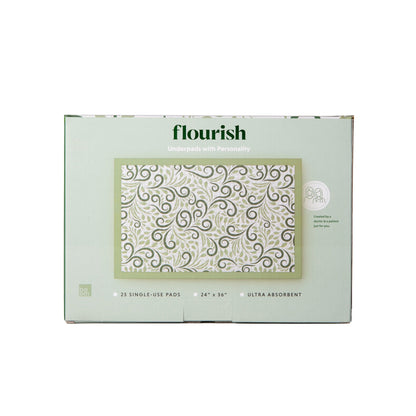 UNDERPAD, FLOURISH ABSRB F/SOFAS/BED SAGE GRN (25EA/BX 6BX/C